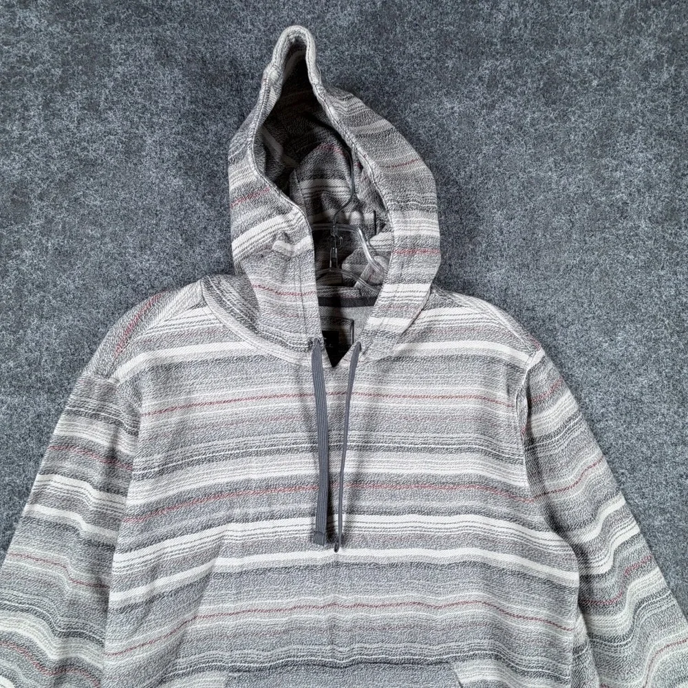 O Neill Bavaro Hoodie Mens Small Multicolor Striped Ribbed Trim Standard Fit